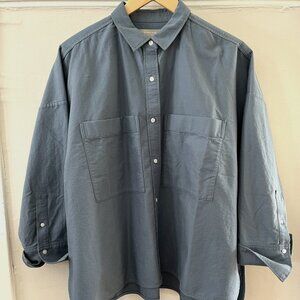 Everlane The Boxy Oxford in Blue